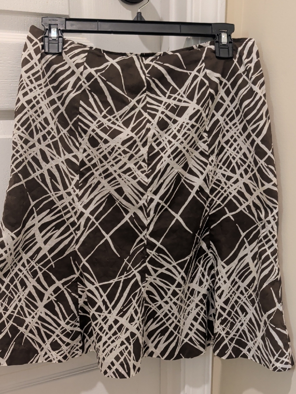 Molly &Maxx  Brown & White Abstract Print Flare Skirt